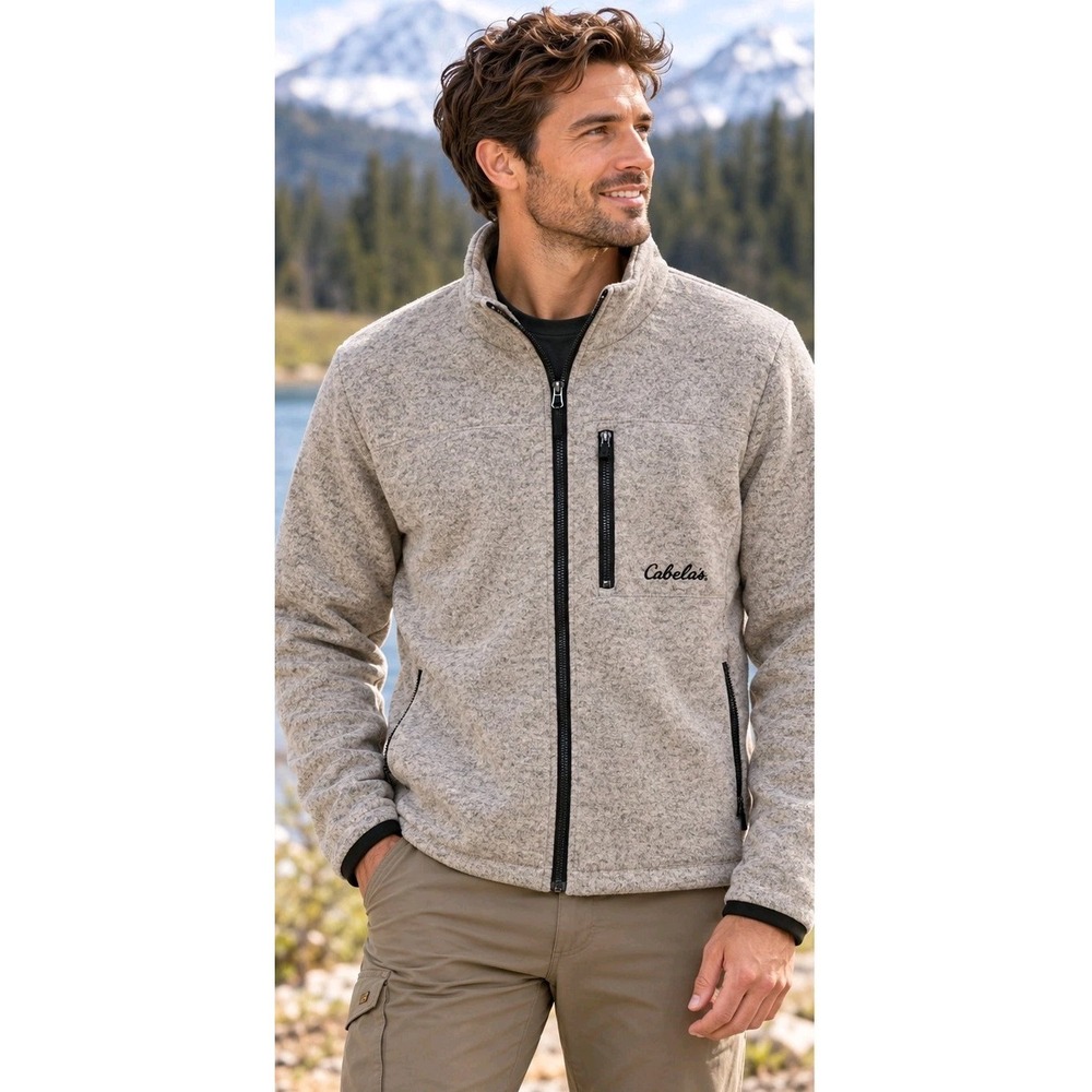 NWT Cabela's Canyonlands Sweater Fleece Jacket Men's M Heather Gray Gorpcore